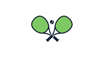 Intertwined rackets representing a vibrant sport on the court action