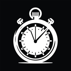 Stopwatch Efficiency Symbol Black and White Vector