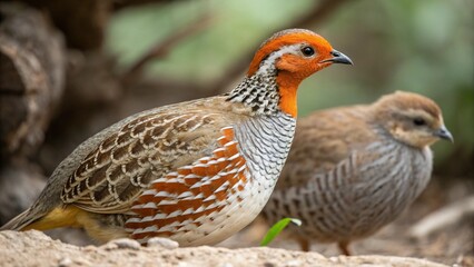 King Quail on studio background