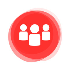 Roter runder Button zeigt Team oder Gruppe