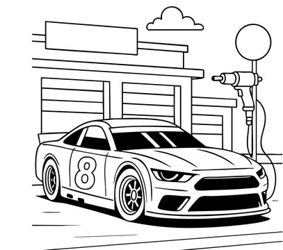 Race Car Coloring Page for Kids