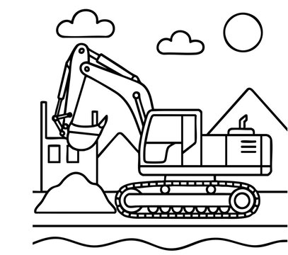 Excavator Toy Vector Illustration
