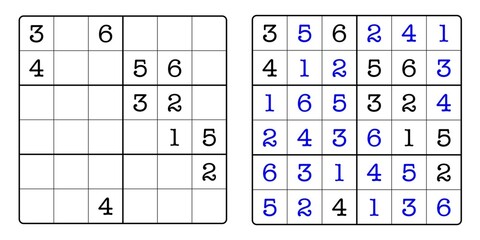Sudoku Game Board and Answer Key
