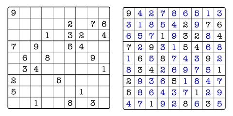 Sudoku Game Board and Answer Key