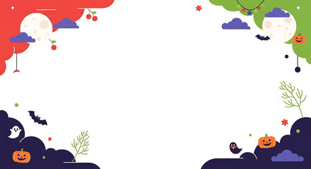 A charming halloween celebration background with whimsical designs and colors