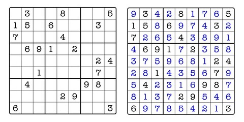 Sudoku Game Board and Answer Key