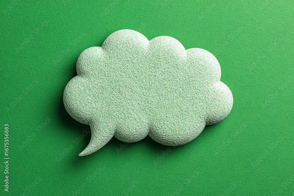 Poster speech bubble with copy space on green background