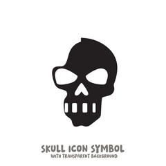Skull Icon Symbol Vector Illustration in Black and White