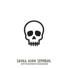 Skull Icon Symbol Vector Illustration in Black and White