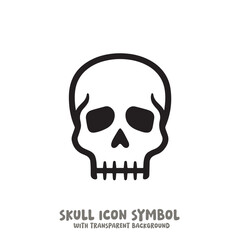 Skull Icon Symbol Vector Illustration in Black and White