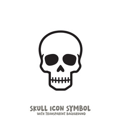 Skull Icon Symbol Vector Illustration in Black and White