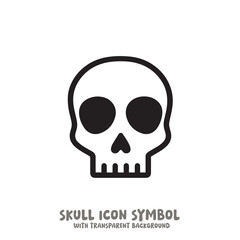 Skull Icon Symbol Vector Illustration in Black and White