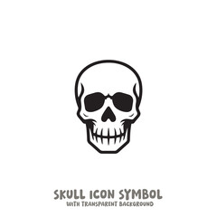 Skull Icon Symbol Vector Illustration in Black and White