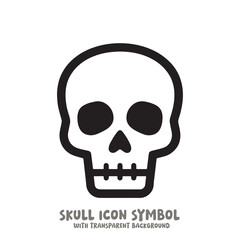 Skull Icon Symbol Vector Illustration in Black and White