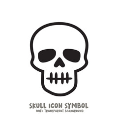 Skull Icon Symbol Vector Illustration in Black and White
