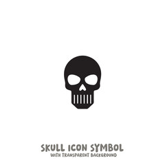 Skull Icon Symbol Vector Illustration in Black and White