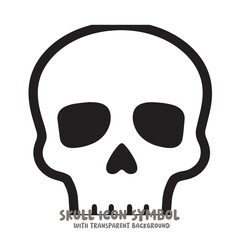 Skull Icon Symbol Vector Illustration in Black and White
