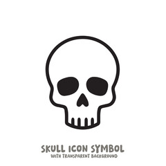 Skull Icon Symbol Vector Illustration in Black and White