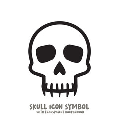 Skull Icon Symbol Vector Illustration in Black and White