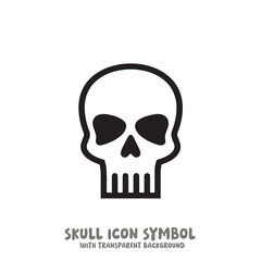 Skull Icon Symbol Vector Illustration in Black and White