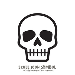 Skull Icon Symbol Vector Illustration in Black and White