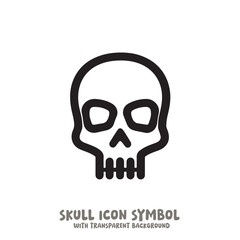 Skull Icon Symbol Vector Illustration in Black and White