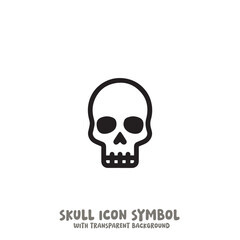 Skull Icon Symbol Vector Illustration in Black and White