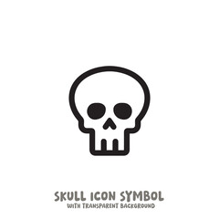 Skull Icon Symbol Vector Illustration in Black and White