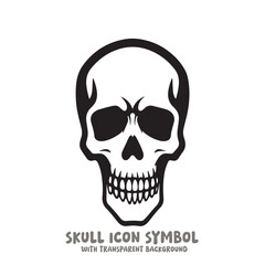 Skull Icon Symbol Vector Illustration in Black and White