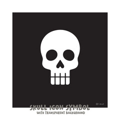 Skull Icon Symbol Vector Illustration in Black and White