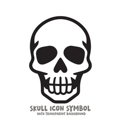 Skull Icon Symbol Vector Illustration in Black and White