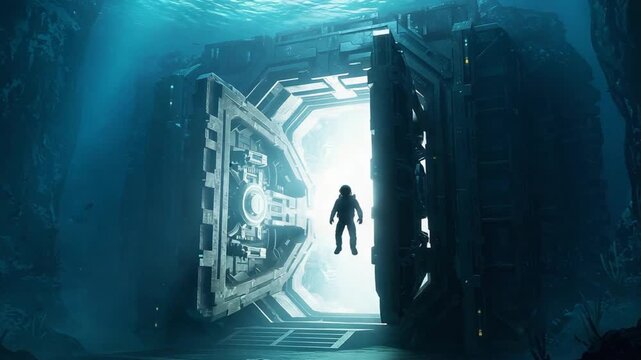 Futuristic doorway to another world