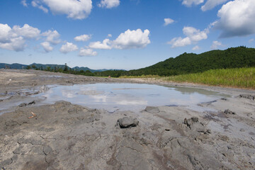 Mud volcano in Sakhalin, Russia