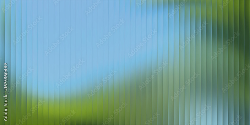 Poster glass corrugated design featuring green blue gradient stripes and vertical patterns. glossy smooth t