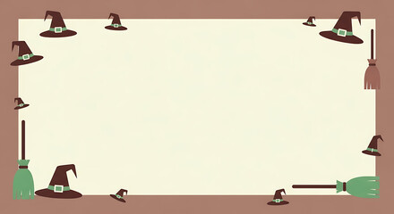 Whimsical autumn celebration with witchy decor and enchanting borders