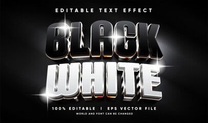 black white  luxury vector text effect with modern style
