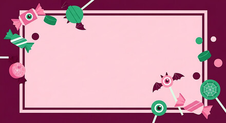 Festive halloween candy design with copy space for a party announcement