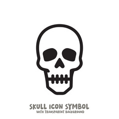 Skull Icon Symbol Vector Illustration in Black and White