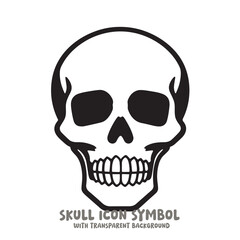 Skull Icon Symbol Vector Illustration in Black and White