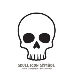 Skull Icon Symbol Vector Illustration in Black and White