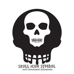 Skull Icon Symbol Vector Illustration in Black and White