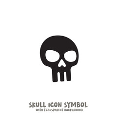 Skull Icon Symbol Vector Illustration in Black and White
