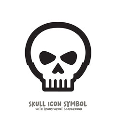 Skull Icon Symbol Vector Illustration in Black and White