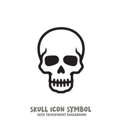 Skull Icon Symbol Vector Illustration in Black and White