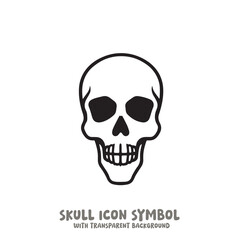 Skull Icon Symbol Vector Illustration in Black and White
