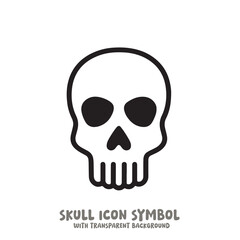 Skull Icon Symbol Vector Illustration in Black and White