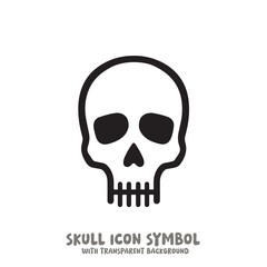 Skull Icon Symbol Vector Illustration in Black and White