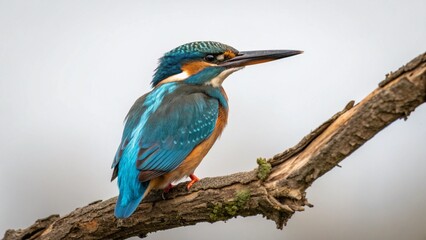 Kingfisher on studio background