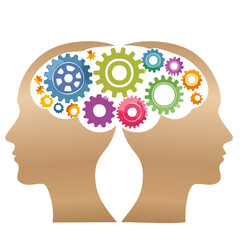 Human Brain with Gears Inside, Concept of Thought, Innovation, and Creativity Illustration