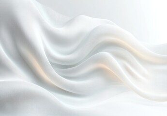 Fototapeta premium Soft flowing white fabric with smooth delicate waves and gentle highlights creating a serene and calm atmosphere